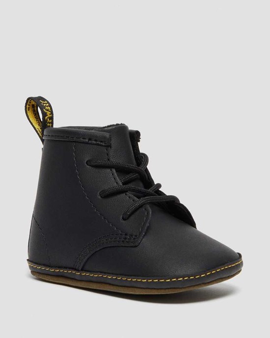 Bocanci Copii Dr Martens Newborn 1460 Auburn Piele Negrii | YMSBF2904