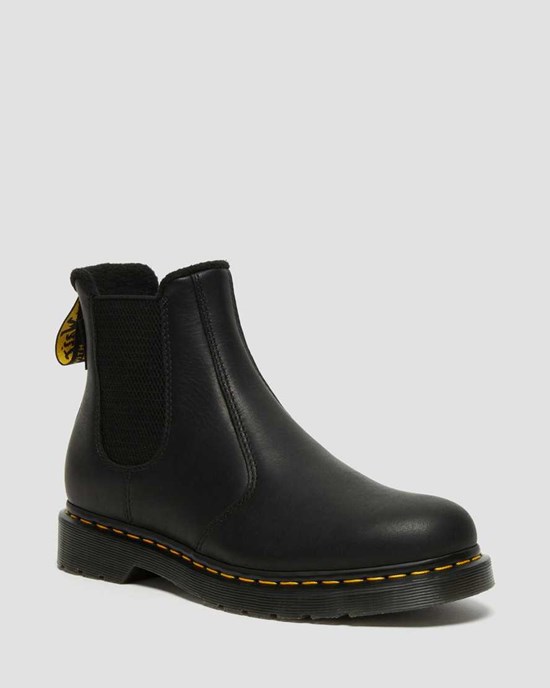 Ghete Chelsea Barbati Dr Martens 2976 Warmwair Piele Negrii | TUZND0235