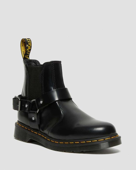 Ghete Chelsea Barbati Dr Martens Wincox Smooth Piele Negrii | TFNGC2504