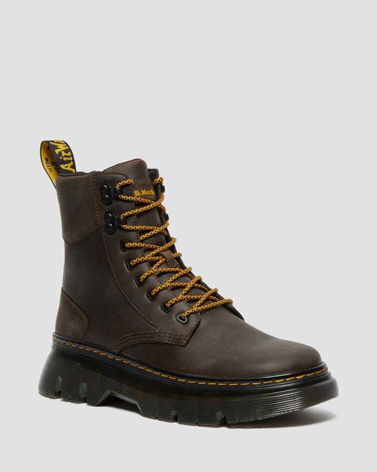 Ghete cu Siret Dama Dr Martens Tarik Crazy Horse Piele Maro Inchis | RTCZK7359