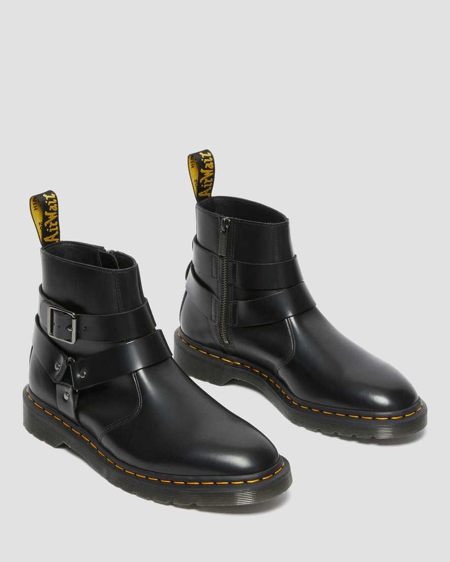 Cizme Barbati Dr Martens Jaimes Piele Harness Zip Up Negrii | PJKSZ7250