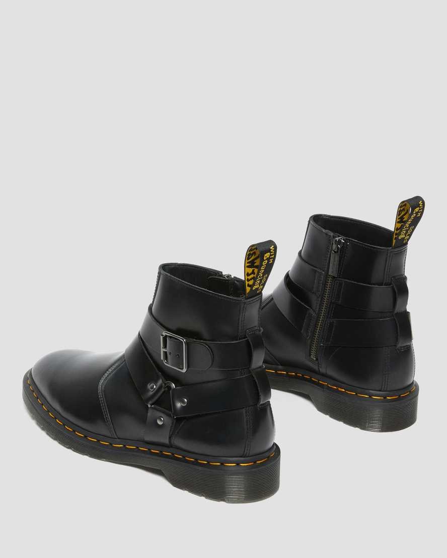 Cizme Barbati Dr Martens Jaimes Piele Harness Zip Up Negrii | PJKSZ7250