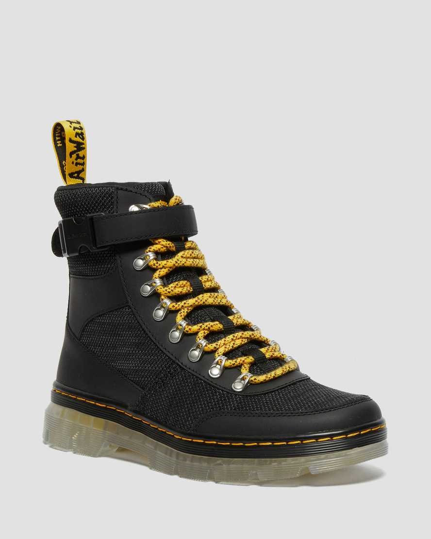 Cizme Utilitare Barbati Dr Martens Combs Tech Coated Panza Mix Negrii | GBVNY9703