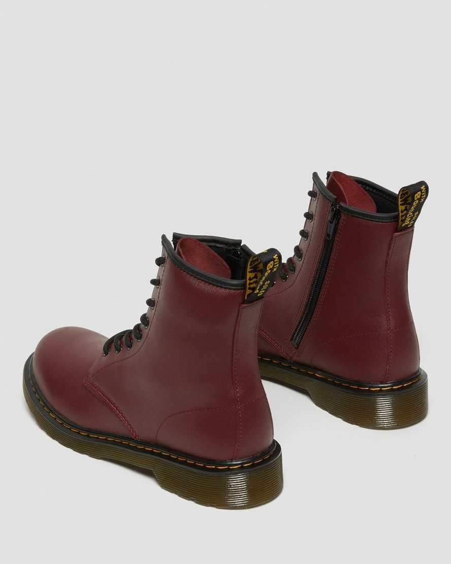 Ghete cu Siret Copii Dr Martens Youth 1460 Softy T Piele Rosii | ZMKQL6751