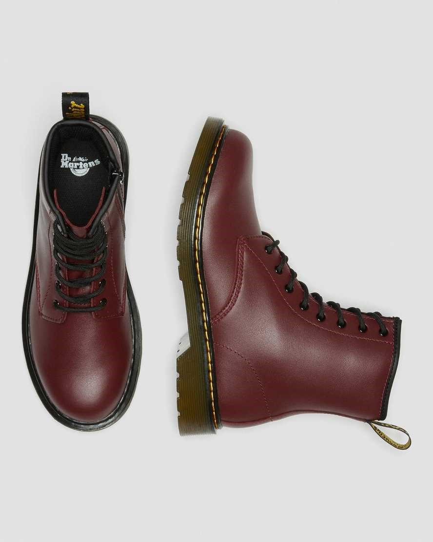 Ghete cu Siret Copii Dr Martens Youth 1460 Softy T Piele Rosii | ZMKQL6751