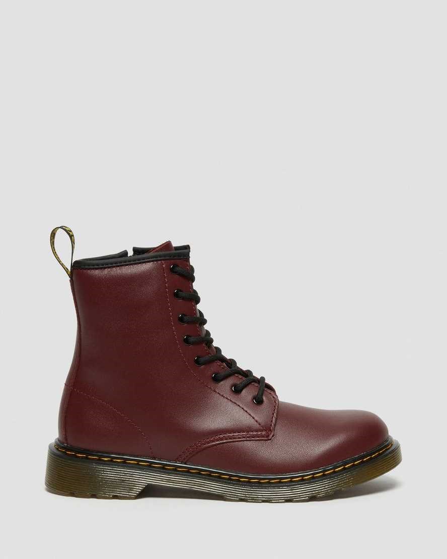 Ghete cu Siret Copii Dr Martens Youth 1460 Softy T Piele Rosii | ZMKQL6751