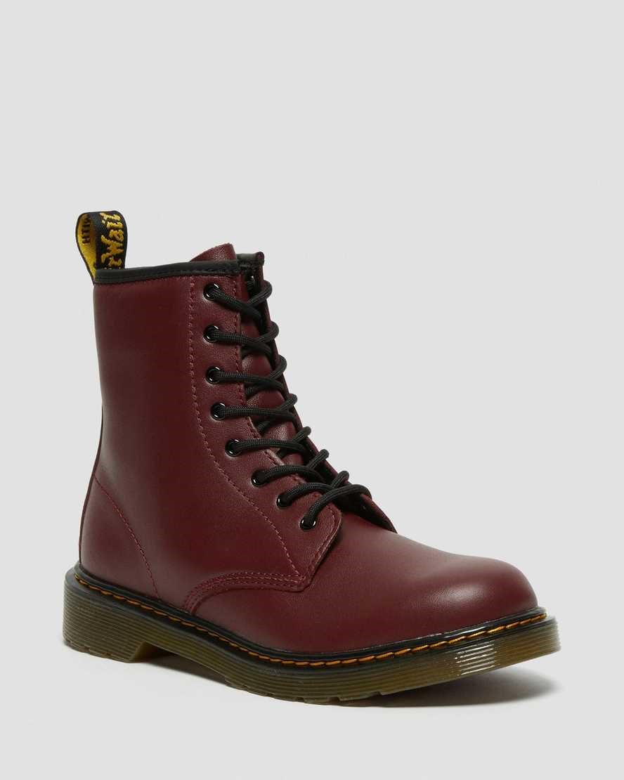 Ghete cu Siret Copii Dr Martens Youth 1460 Softy T Piele Rosii | ZMKQL6751