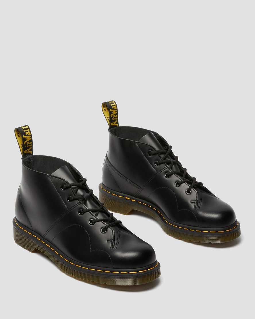 Ghete cu Siret Dama Dr Martens Church Smooth Piele Negrii | ABPSM1638